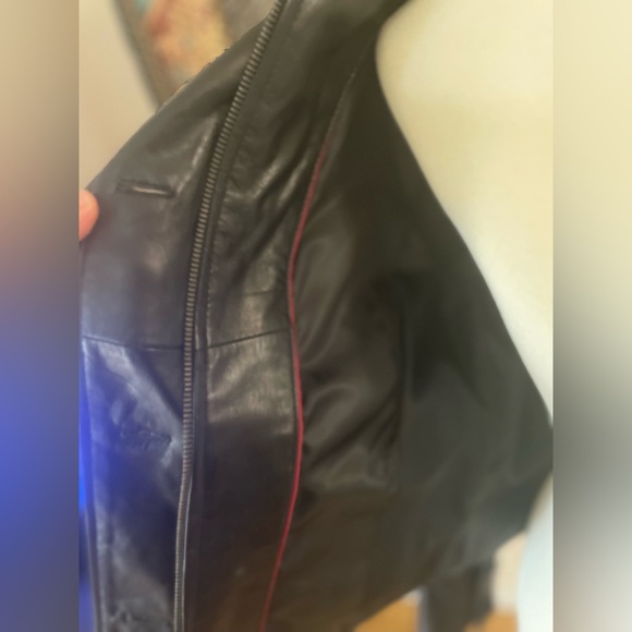 Womens Y2K Moto Jacket Genuine Leather Size M - Picture 9 of 9
